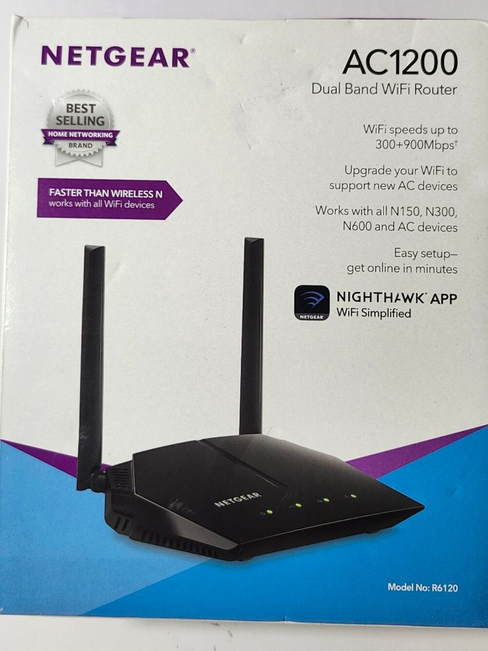 Netgear R6120 AC1200 Dual Band WiFi Router Complete In Box Tested - Picture 5 of 10